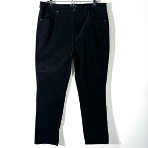 Talbots High Waist Black Corduroy Straight Leg Pants